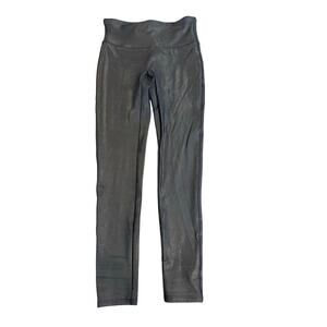 SPANX Black Faux Leather Leggings Pants Women size M
